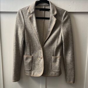 Zara Heather Gray Knit Blazer with Contrast Trim - size S